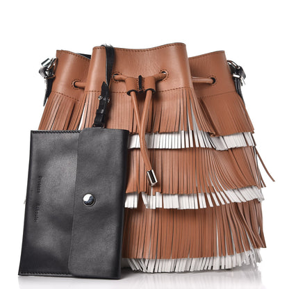 Proenza Schouler Calfskin Medium Fringe Bucket Bag Dune White 3 of 8
