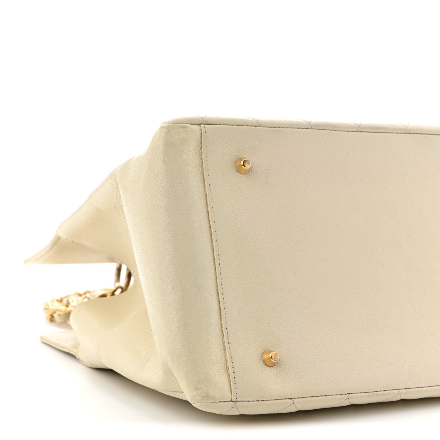 Chanel Caviar Quilted Timeless CC Shopping Tote White 10 of 14