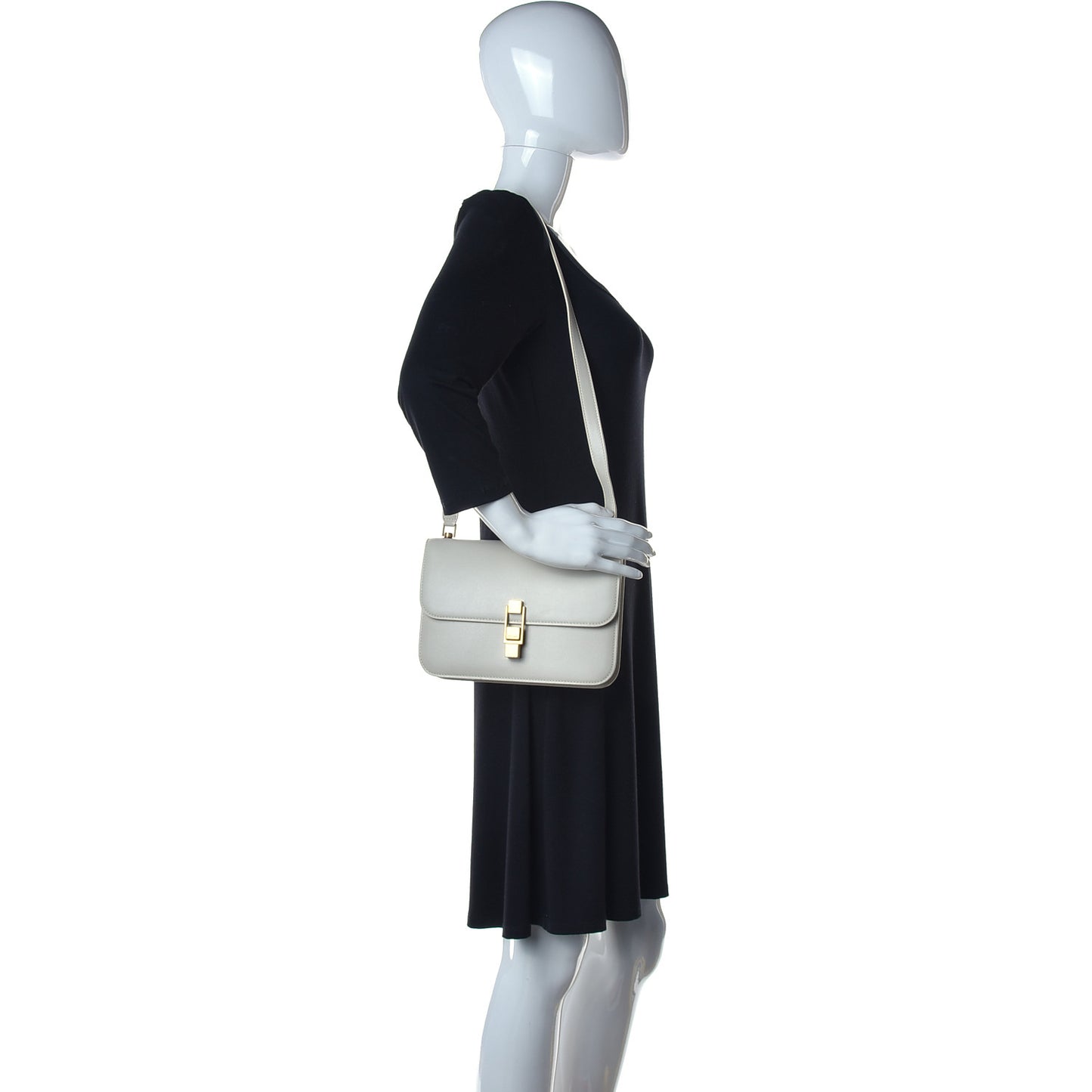 Smooth Calfskin Carre Satchel Crema Soft