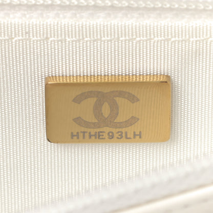 Chanel Goatskin Quilted Chanel 19 Wallet On Chain WOC White 10 of 12