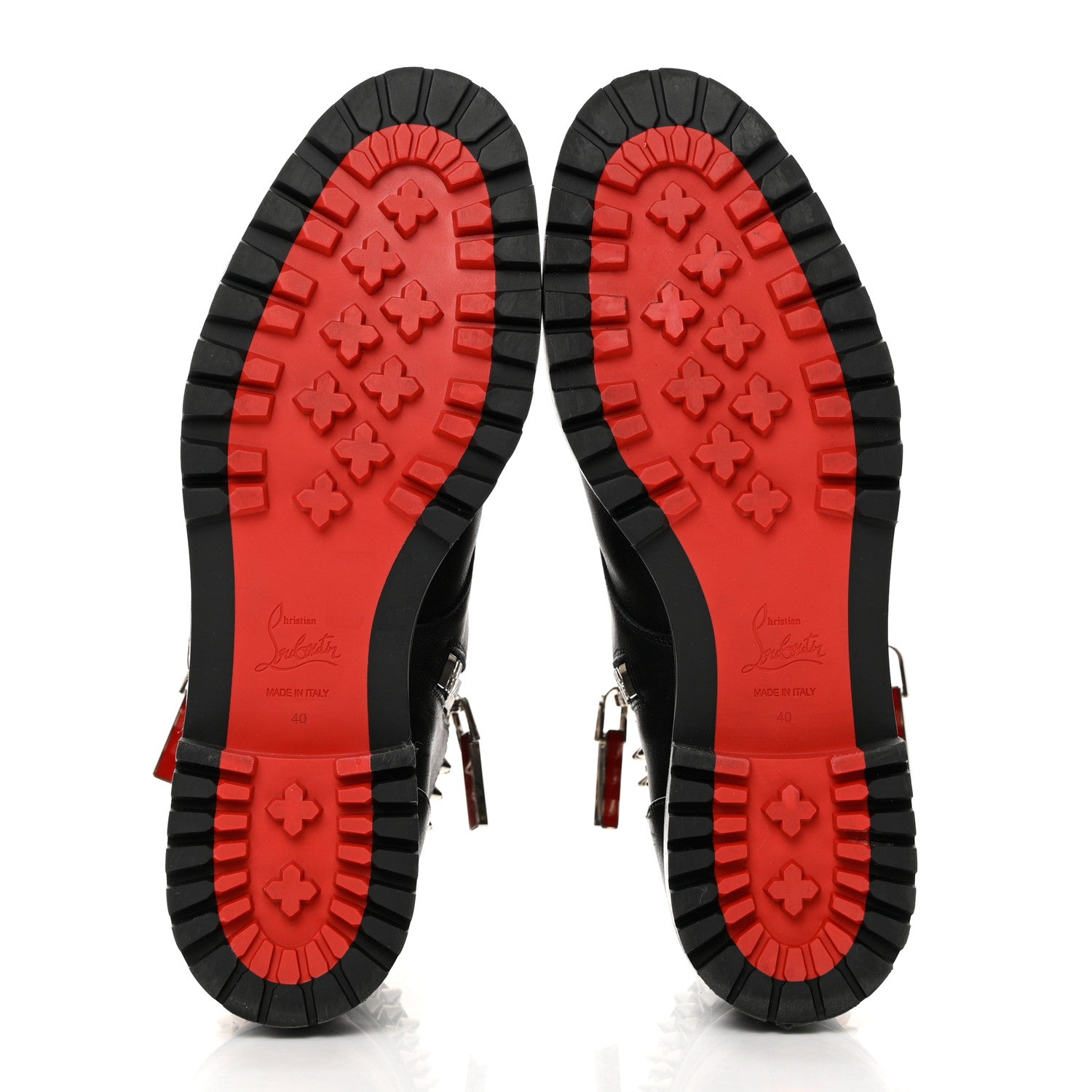 Christian Louboutin Spikes Combat Boots 40 Black 5 of 9