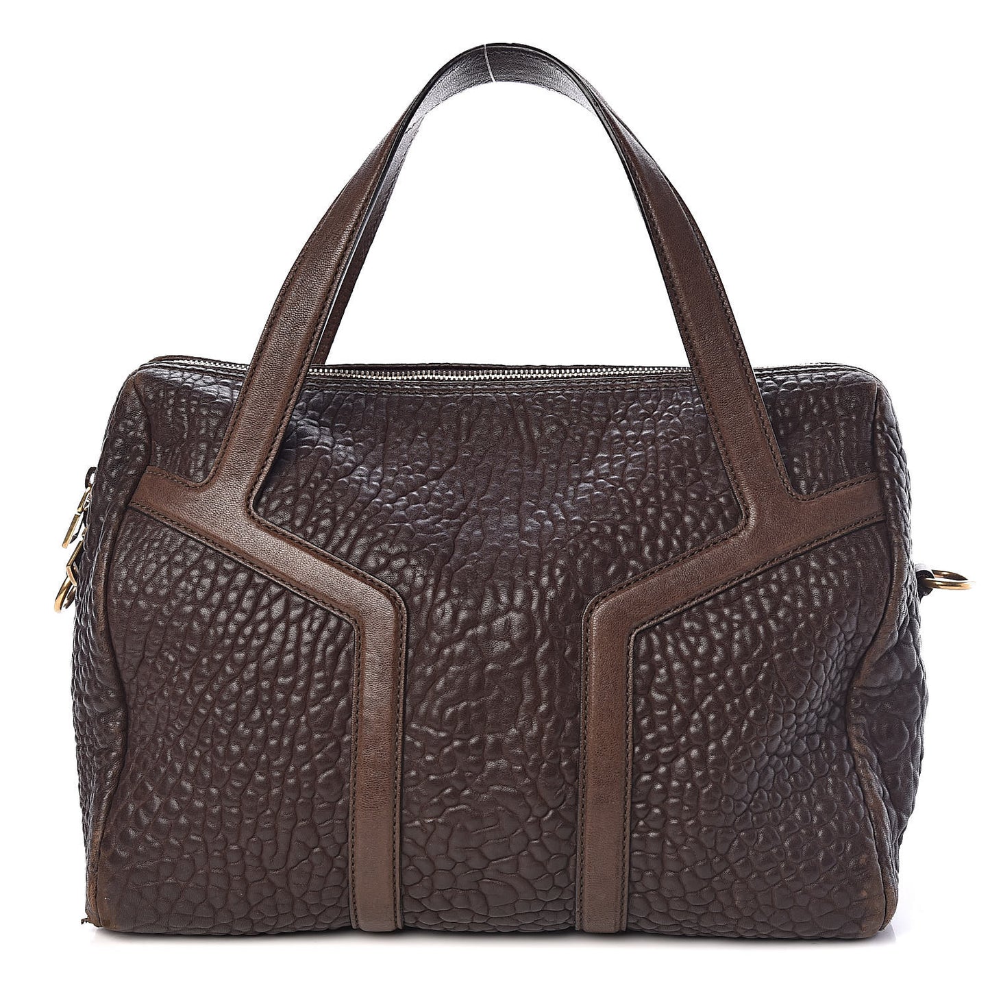 Pebbled Lambskin Sac Bowly Dark Brown