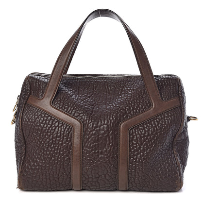 Saint Laurent Pebbled Lambskin Sac Bowly Dark Brown 1 of 14