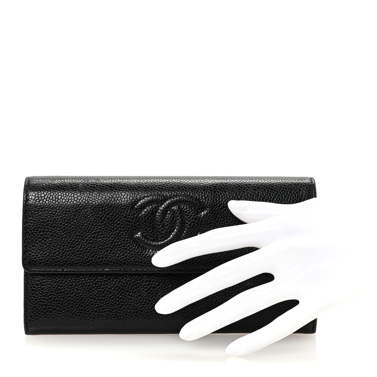 Chanel Caviar Timeless CC Large Gusset Flap Wallet Black 2 of 9