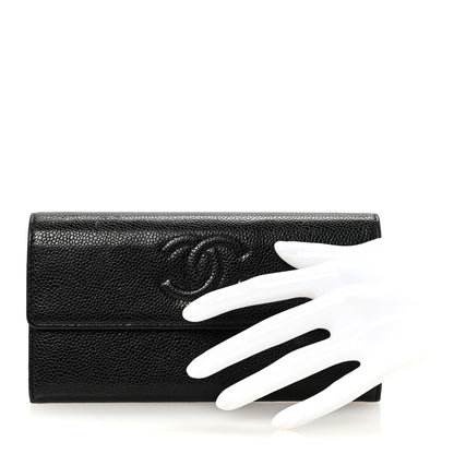 Chanel Caviar Timeless CC Large Gusset Flap Wallet Black 2 of 9