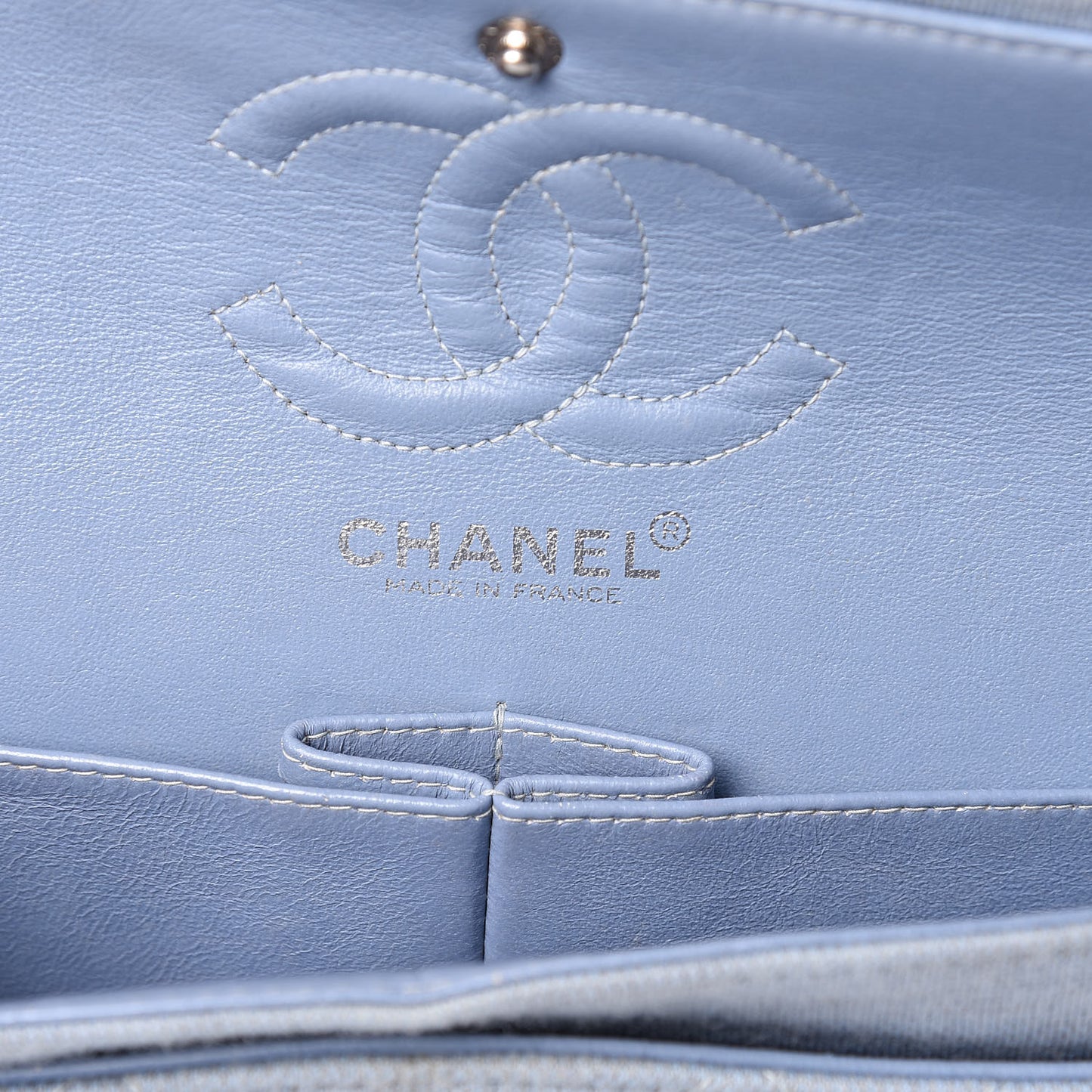 Jersey Quilted Small Double Flap Blue