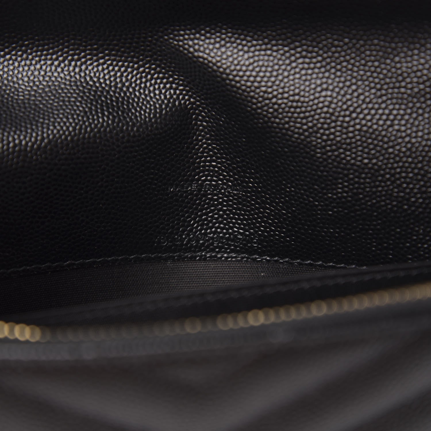 Saint Laurent Grain De Poudre Matelasse Chevron Monogram Envelope Chain Wallet Black 6 of 9