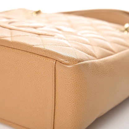 Chanel Caviar Quilted Petit Shopping Tote PST Dark Beige 9 of 13
