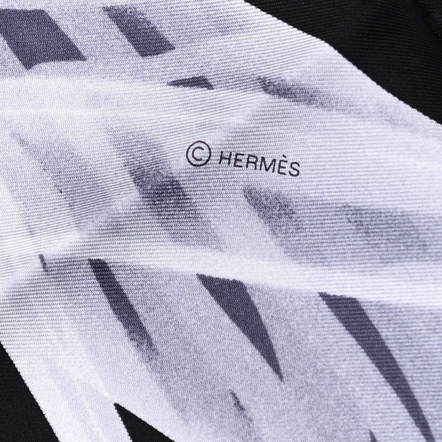 Hermes Silk Please Check In Scarf 90 Marine Black White 4 of 5