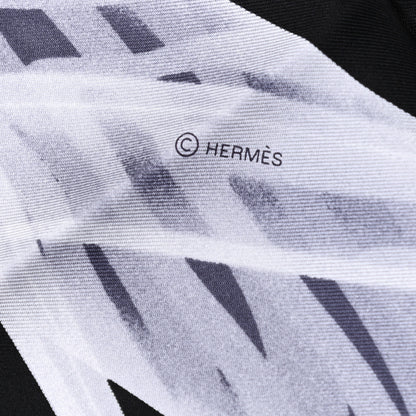 Hermes Silk Please Check In Scarf 90 Marine Black White 4 of 5