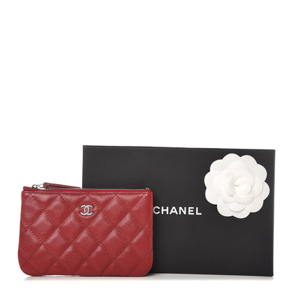 Chanel Caviar Quilted Small Cosmetic Case Dark Red 7 of 7