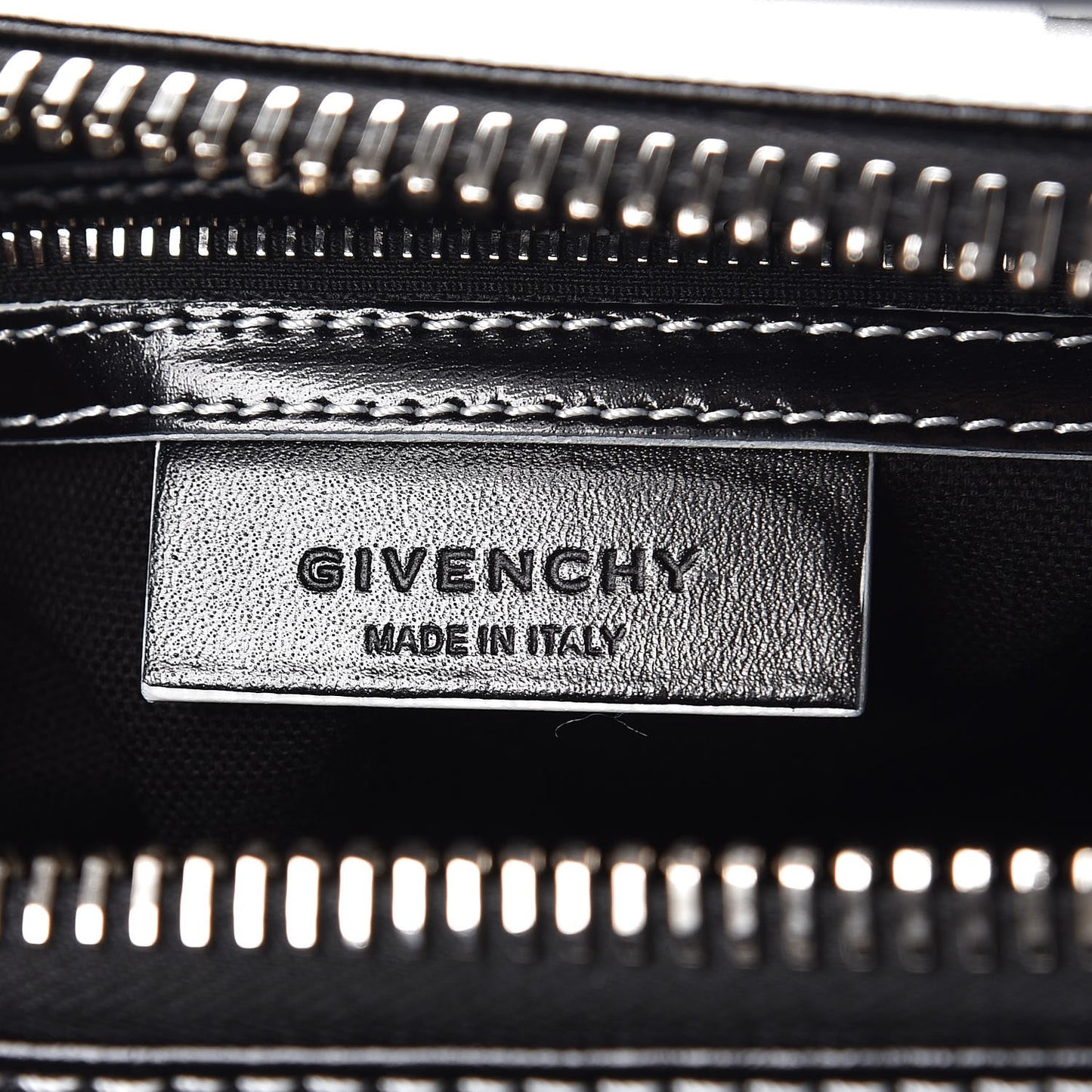 Calfskin Contrast Topstitch Small Antigona Black White