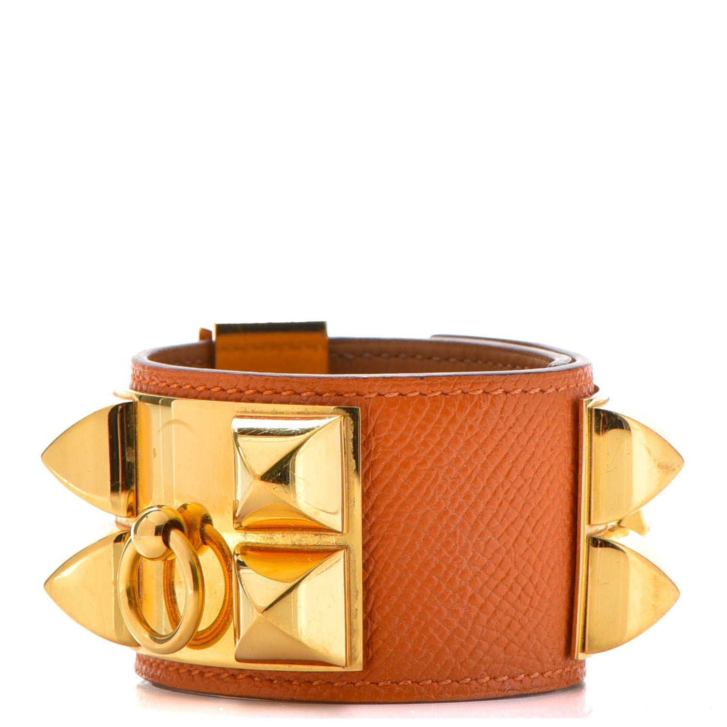 Hermes Epsom Collier de Chien CDC Bracelet S Feu 1 of 8