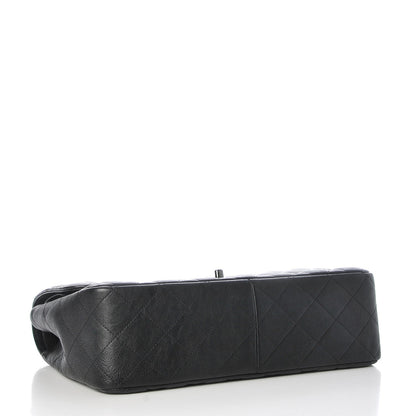 Chanel Crumpled Calfskin Quilted Jumbo Double Flap So Black 4 of 8