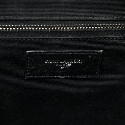 Saint Laurent Grain De Poudre Textured Mixed Matelasse Large Triquilt Monogram Satchel Black 7 of 31