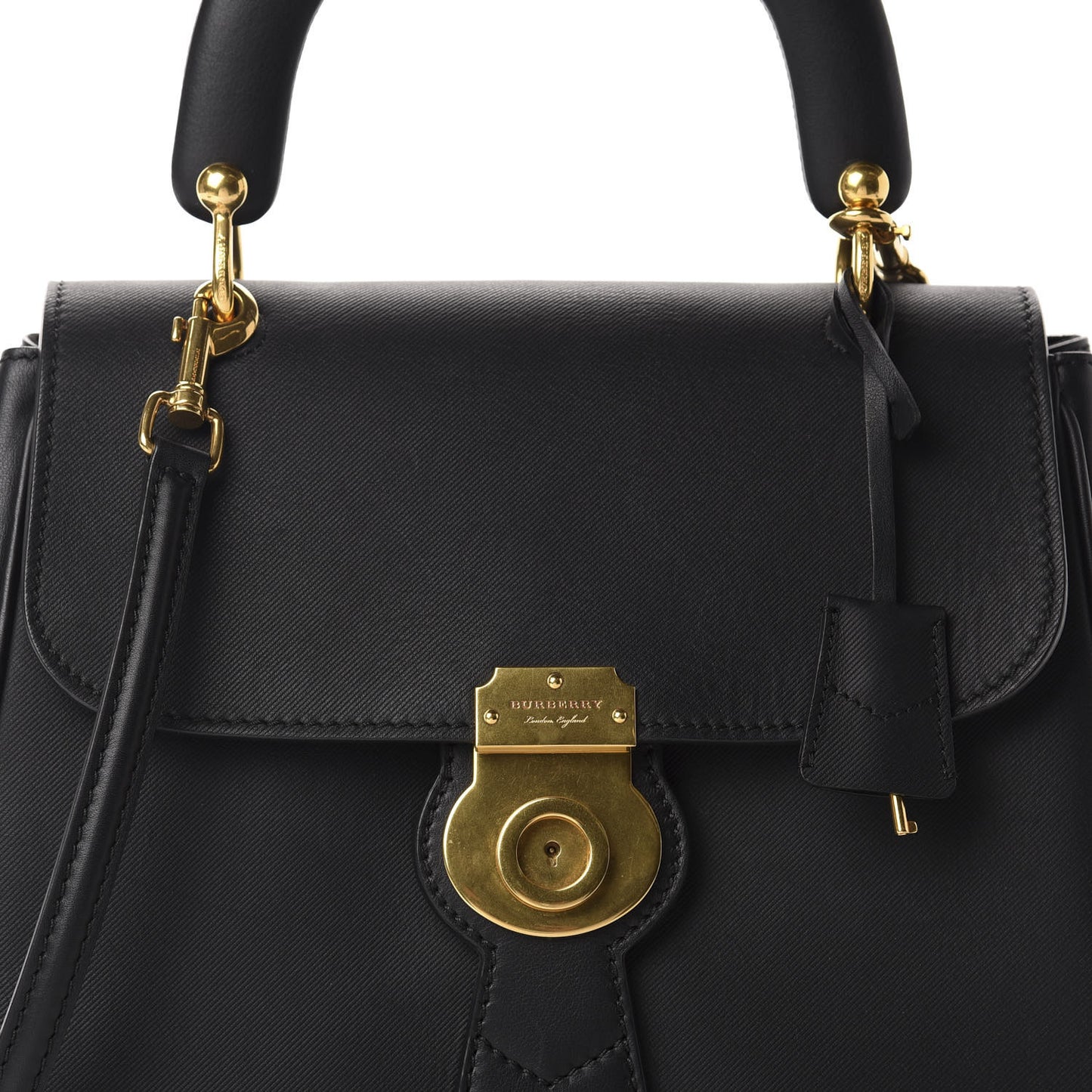 Trench Calfskin Medium DK88 Top Handle Bag Black