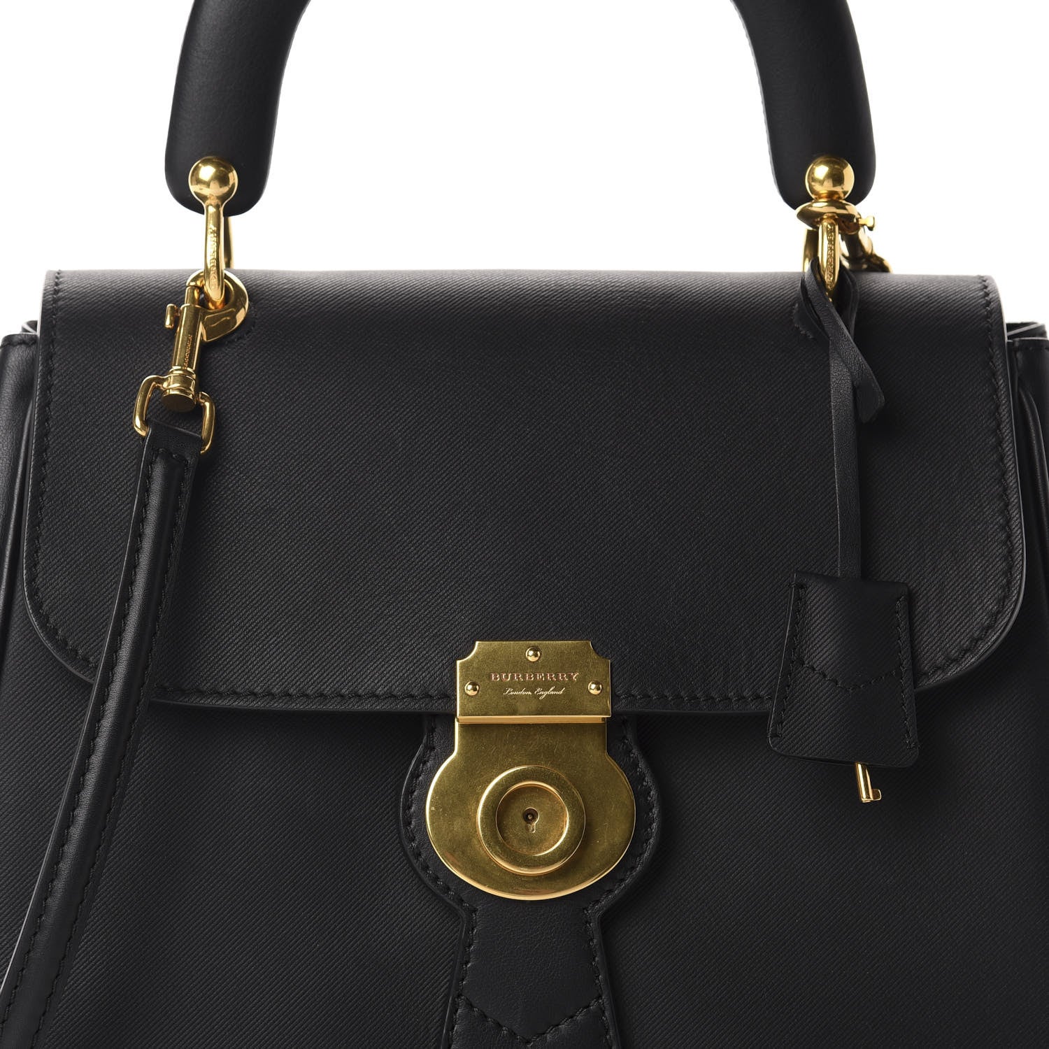 Burberry Trench Calfskin Medium DK88 Top Handle Bag Black 10 of 10