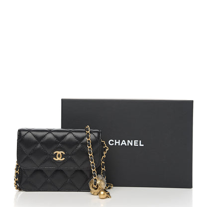 Chanel Lambskin Quilted Pearl Crush Clutch With Chain Black 8 of 8