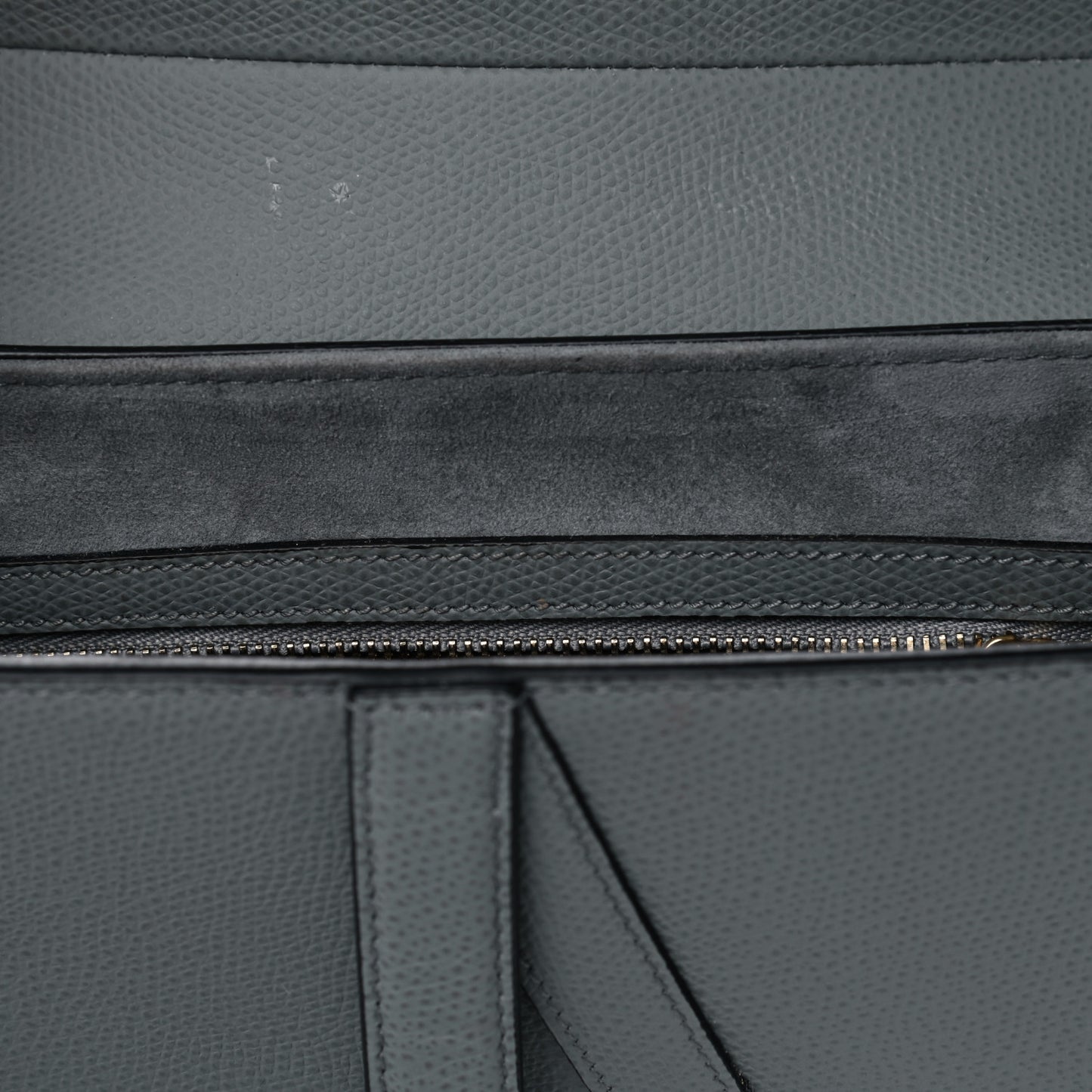Grained Calfskin Saddle Bag Grey