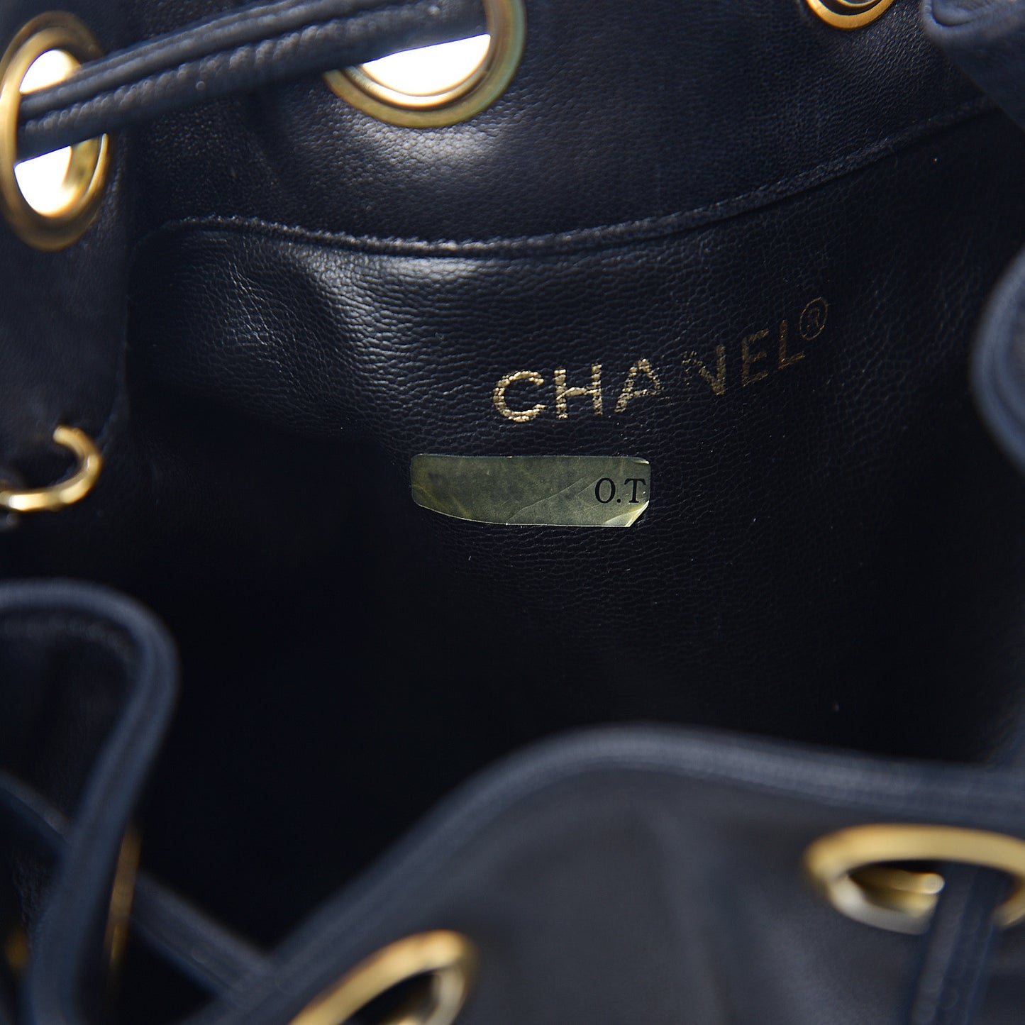 Lambskin CC Drawstring Shoulder Bag Black