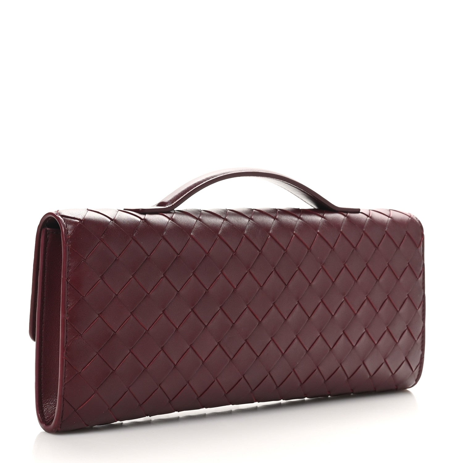 Bottega Veneta Nappa Intrecciato Long Andiamo Top Handle Clutch Barolo 3 of 7