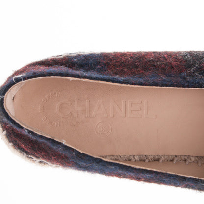 Chanel Flannel CC Espadrilles 40 Navy Dark Red 9 of 10