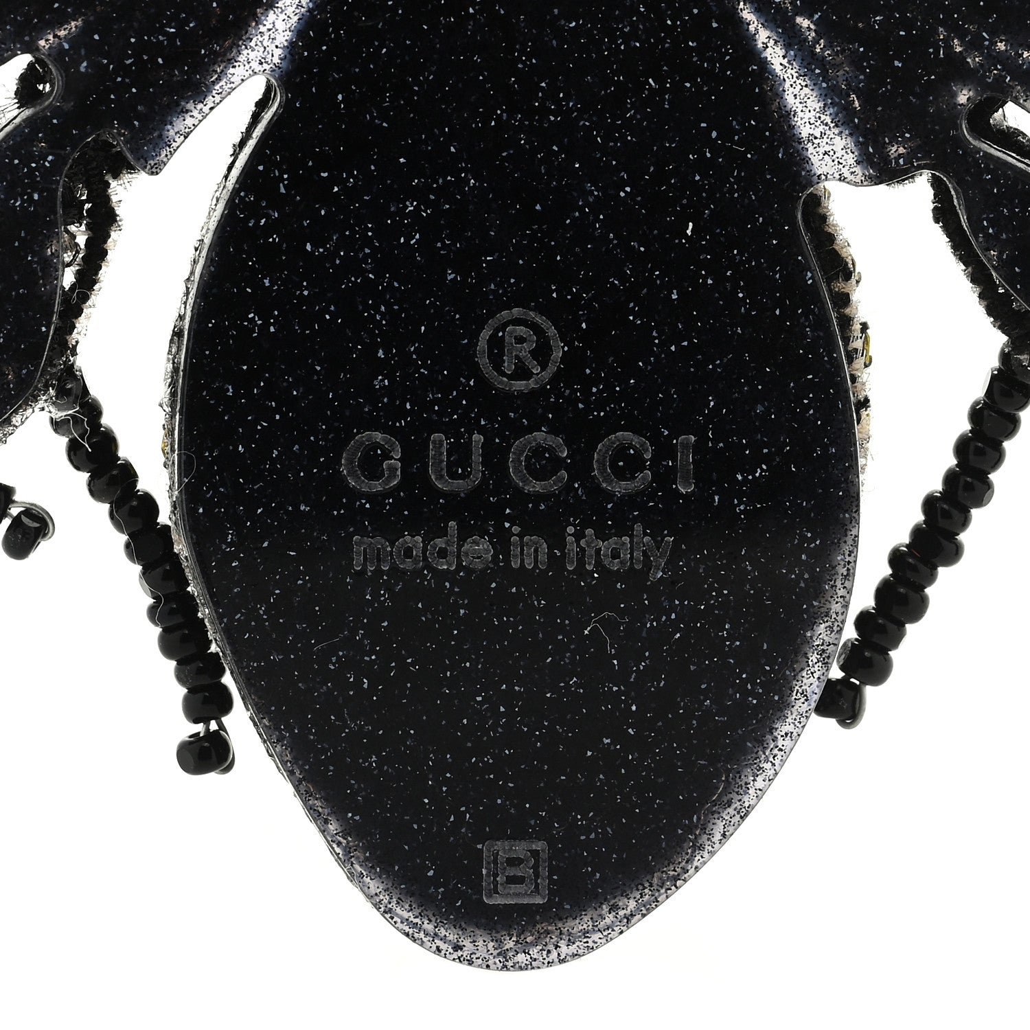 Gucci Metal Crystal Bee Brooch Black Yellow 3 of 3