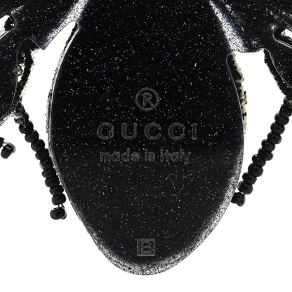 Gucci Metal Crystal Bee Brooch Black Yellow 3 of 3