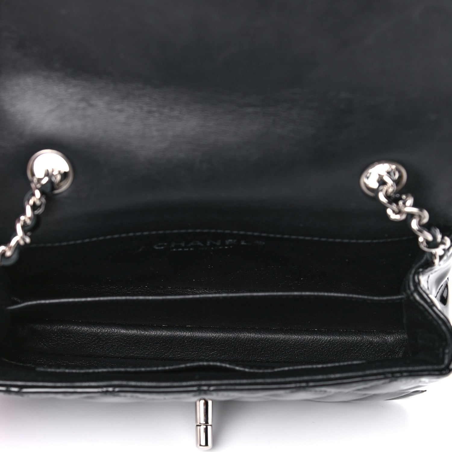 Chanel Patent Calfskin Quilted Extra Mini Rectangular Flap Black 5 of 13
