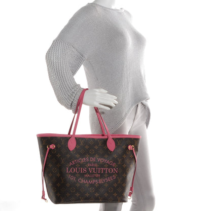 Louis Vuitton Monogram Articles de Voyage Ikat Neverfull MM Rose Velours 2 of 7