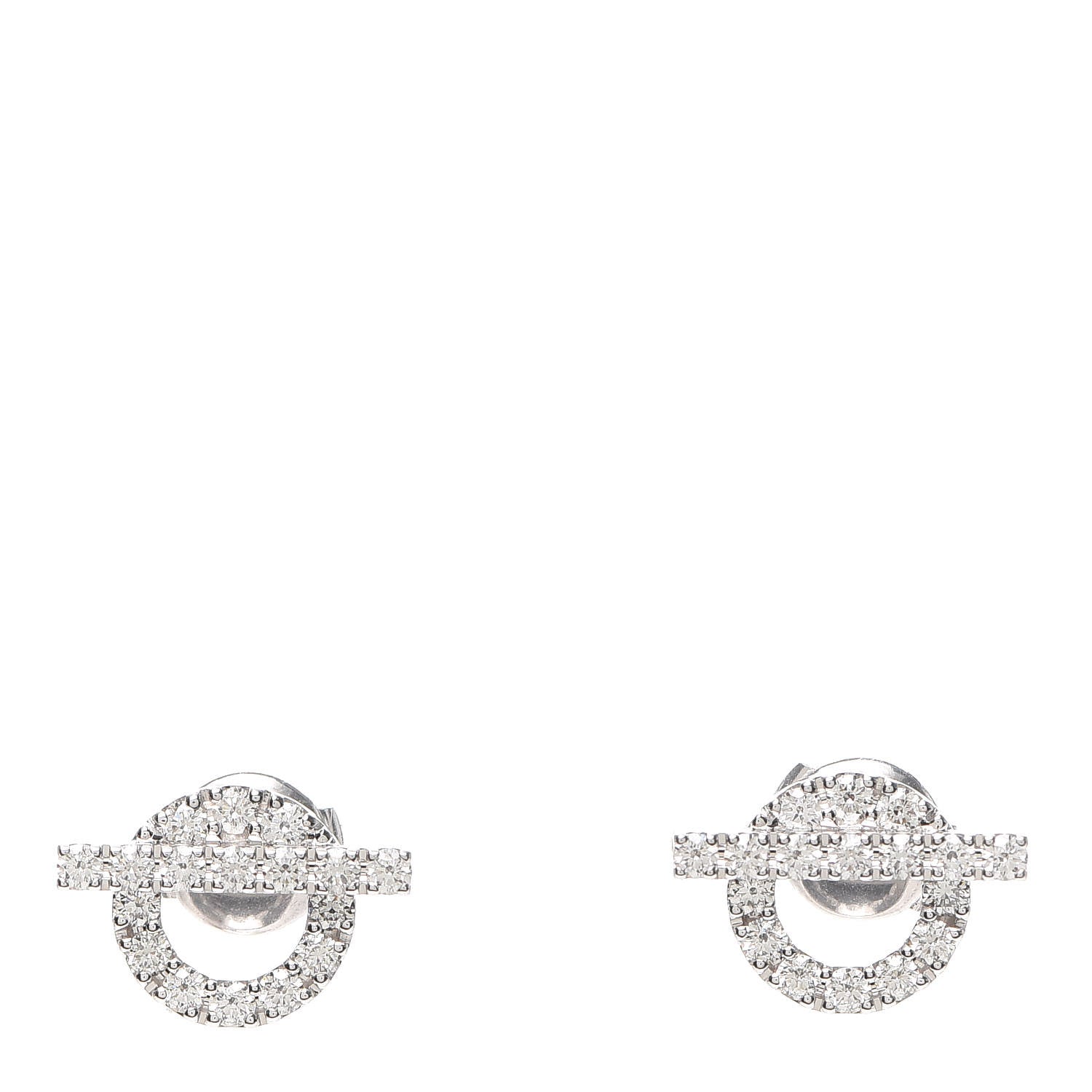 Hermes 18K White Gold Diamond Finesse Earrings 1 of 5