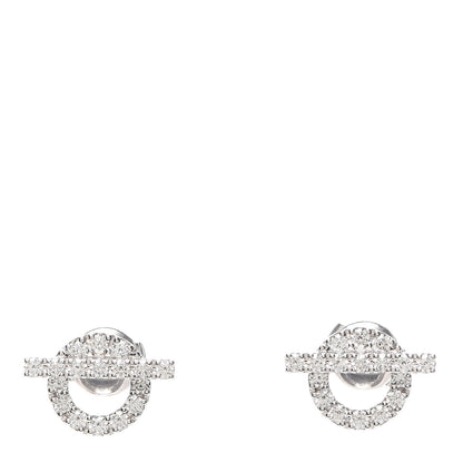Hermes 18K White Gold Diamond Finesse Earrings 1 of 5
