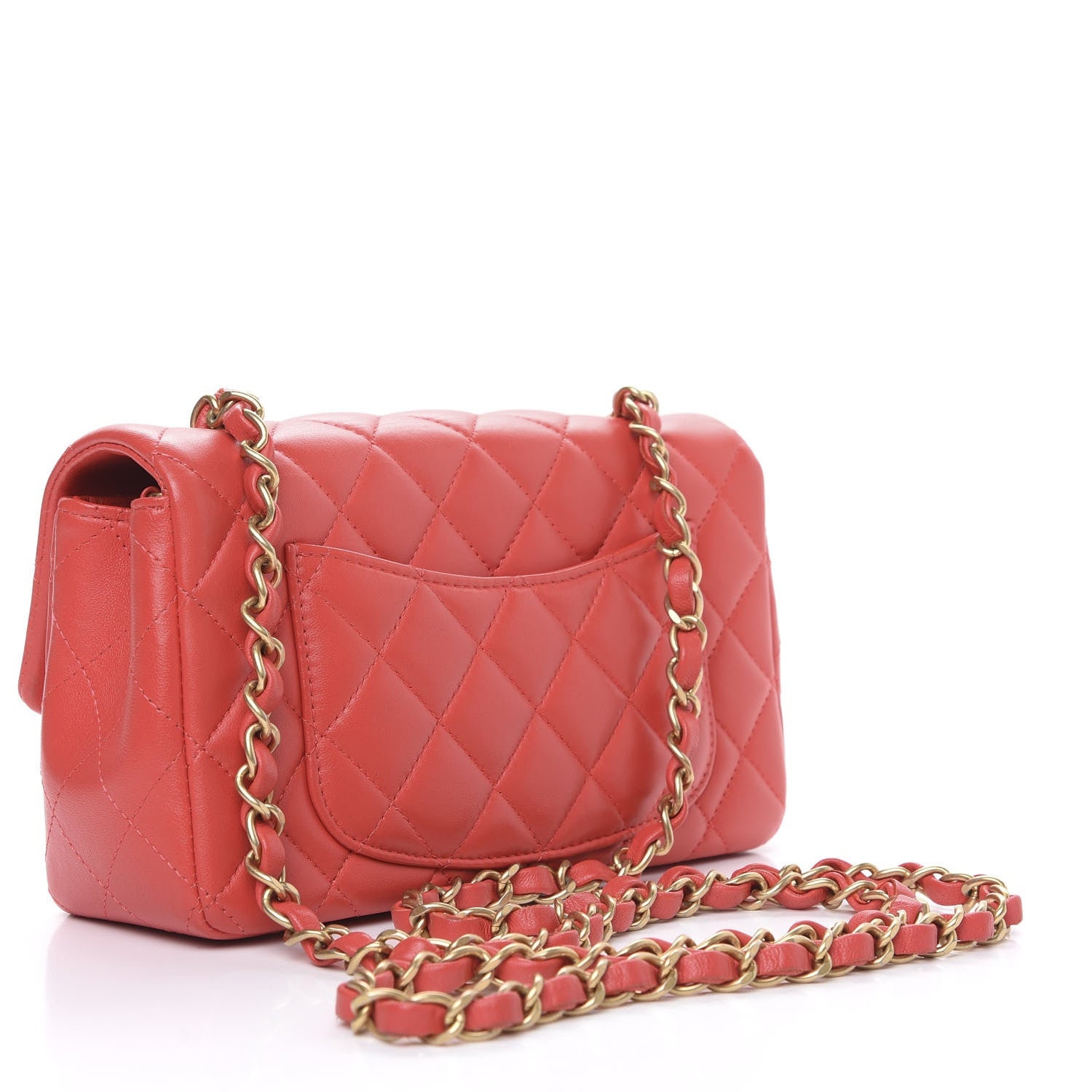 Chanel Lambskin Quilted Mini Rectangular Flap Red 3 of 11