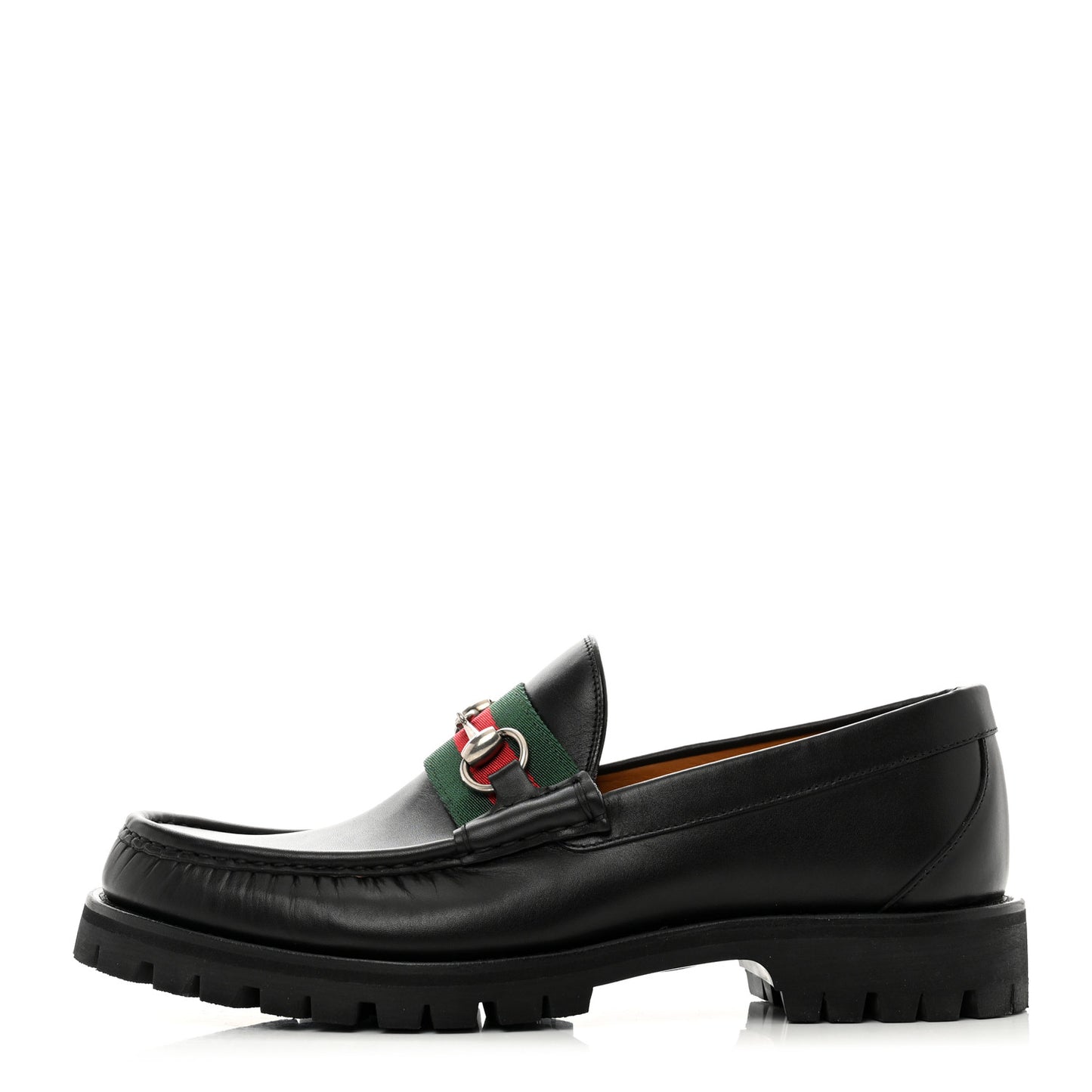 Cirano Lux Web Mens Horsebit Lug Sole Loafers 8 Black