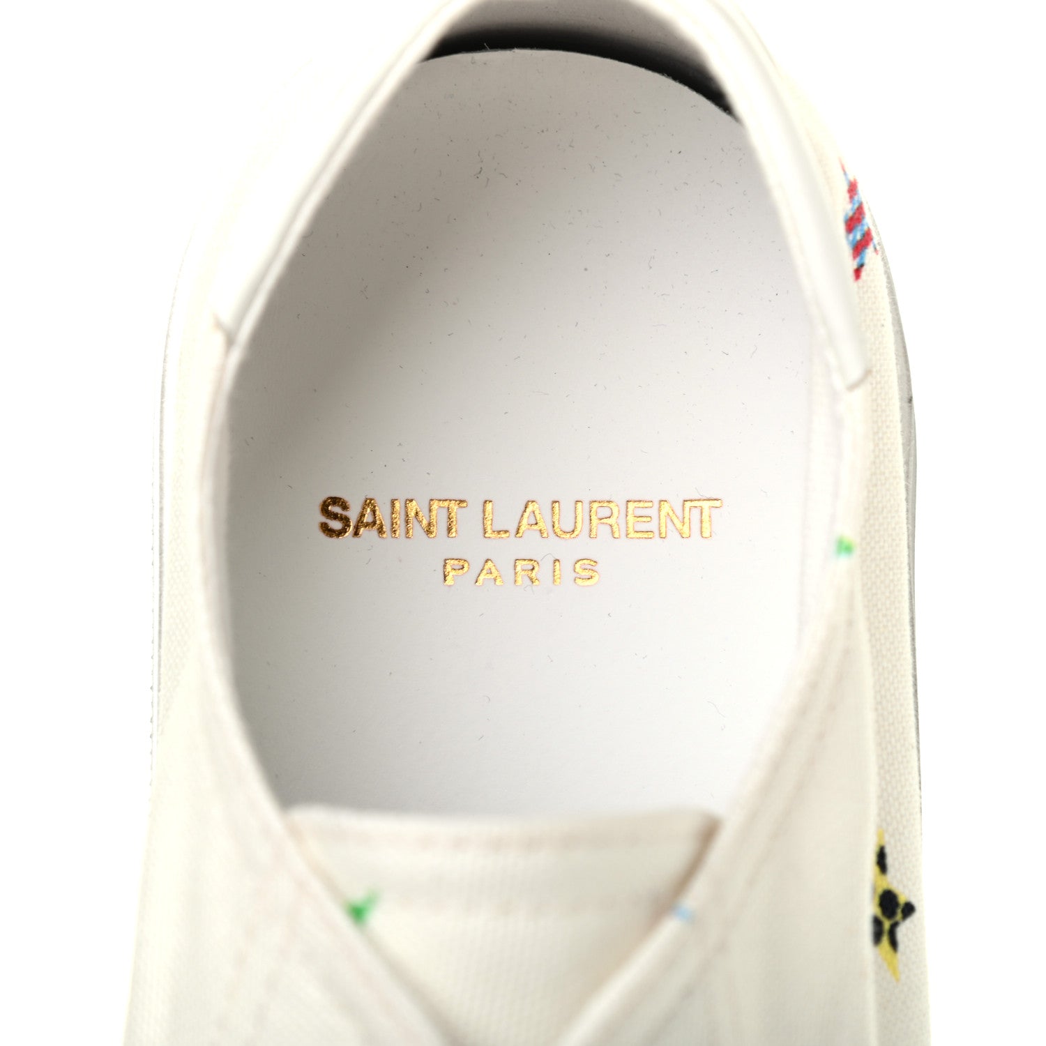 Saint Laurent Canvas Fun-Star Print Mens Bedford Sneakers 42 Cream 6 of 9