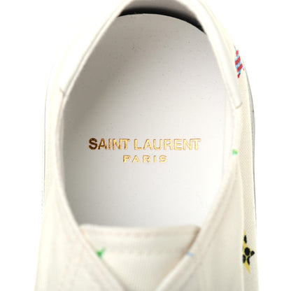 Saint Laurent Canvas Fun-Star Print Mens Bedford Sneakers 42 Cream 6 of 9