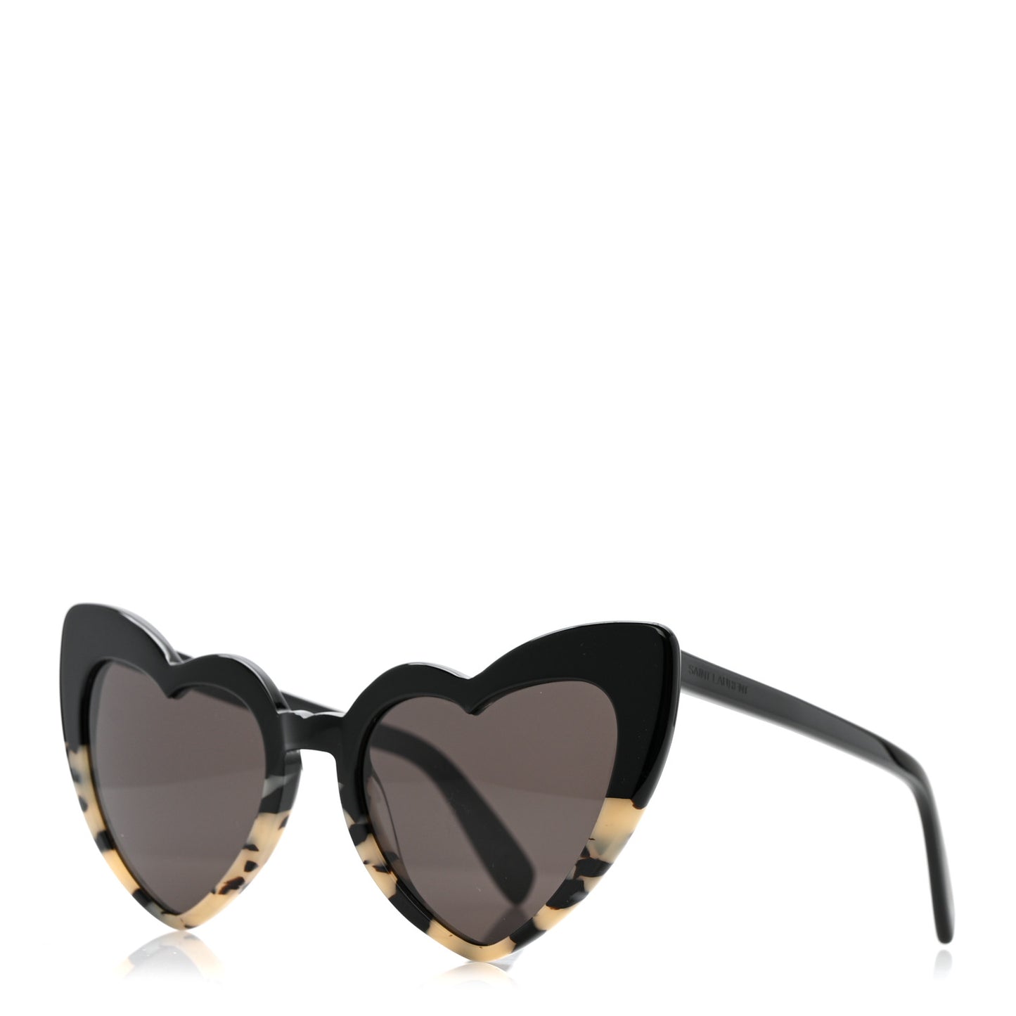 Acetate Heart Frame Loulou SL181 Sunglasses Black White Havana
