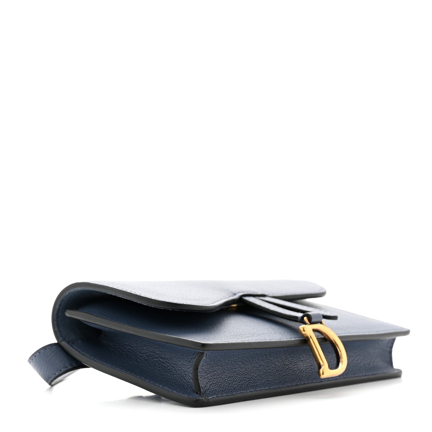 Goatskin Saddle Belt Clutch Denim Blue