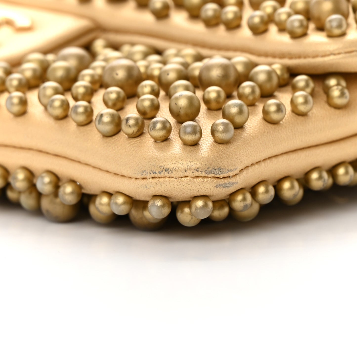Lambskin Pearls Flap Gold