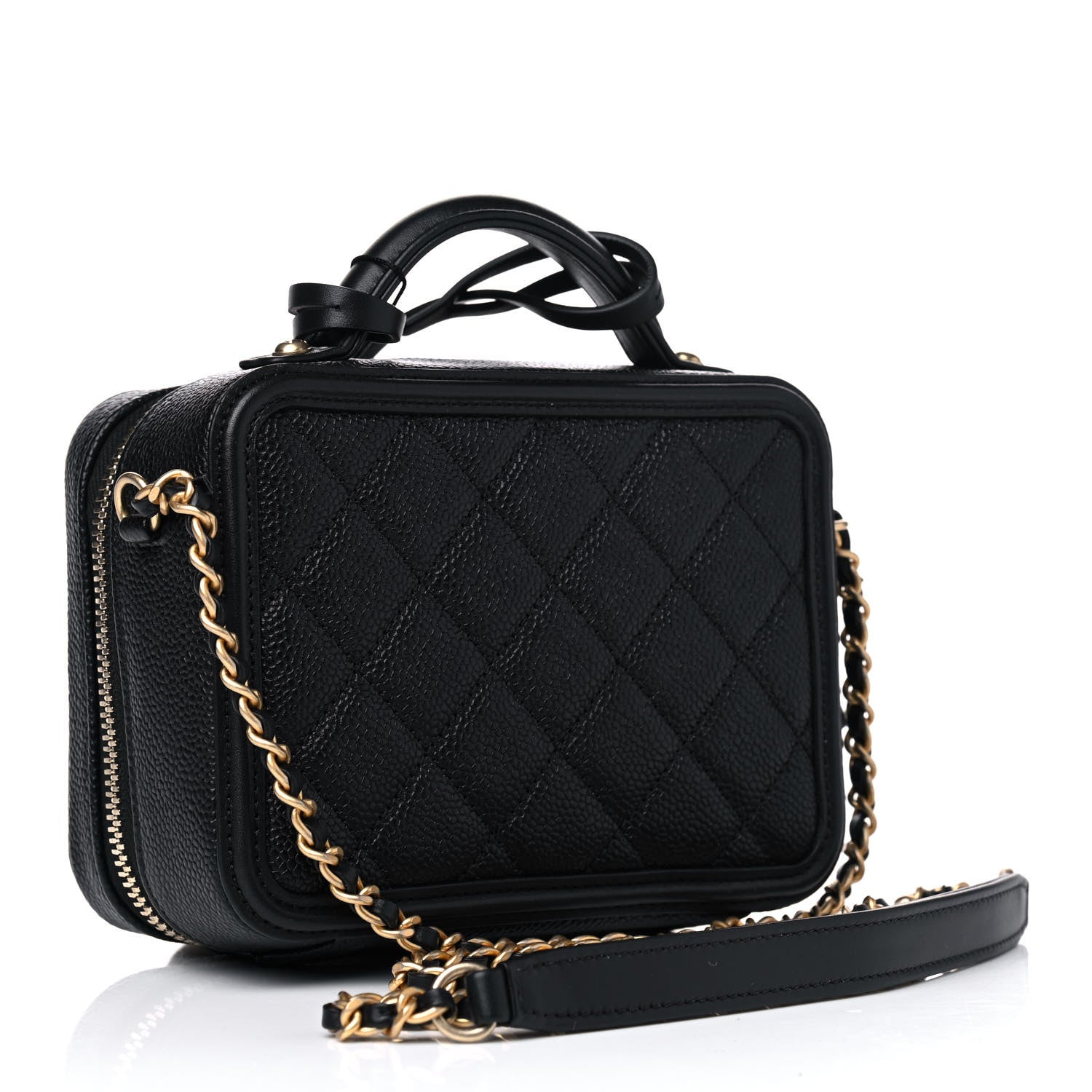 Chanel Caviar Quilted Small CC Filigree Vanity Case Black 2 of 5
