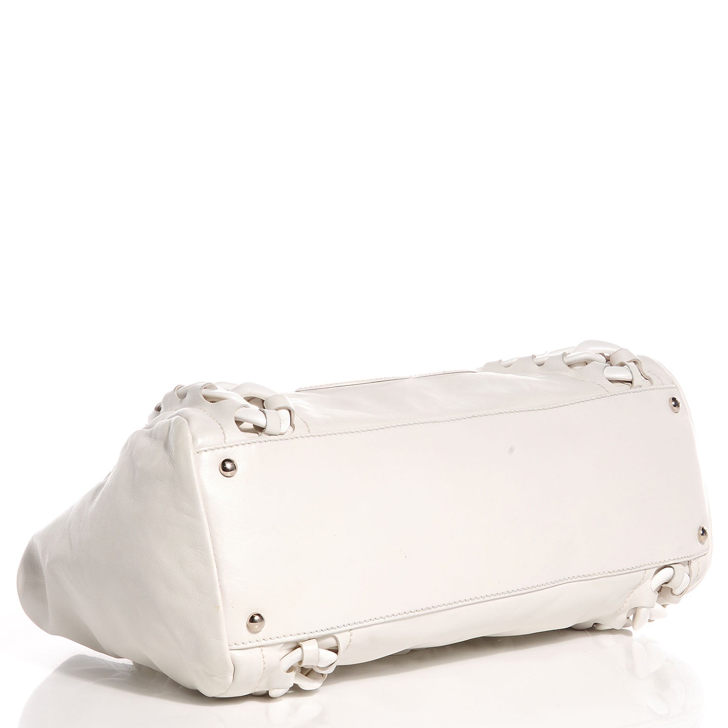 Chanel Calfskin Modern Chain Rhodoid Tote White 4 of 7