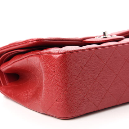 Chanel Iridescent Caviar Quilted Jumbo Double Flap Red 6 of 10