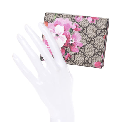 Gucci GG Supreme Monogram Blooms Card Case Beige Multicolor Dry Rose 2 of 10