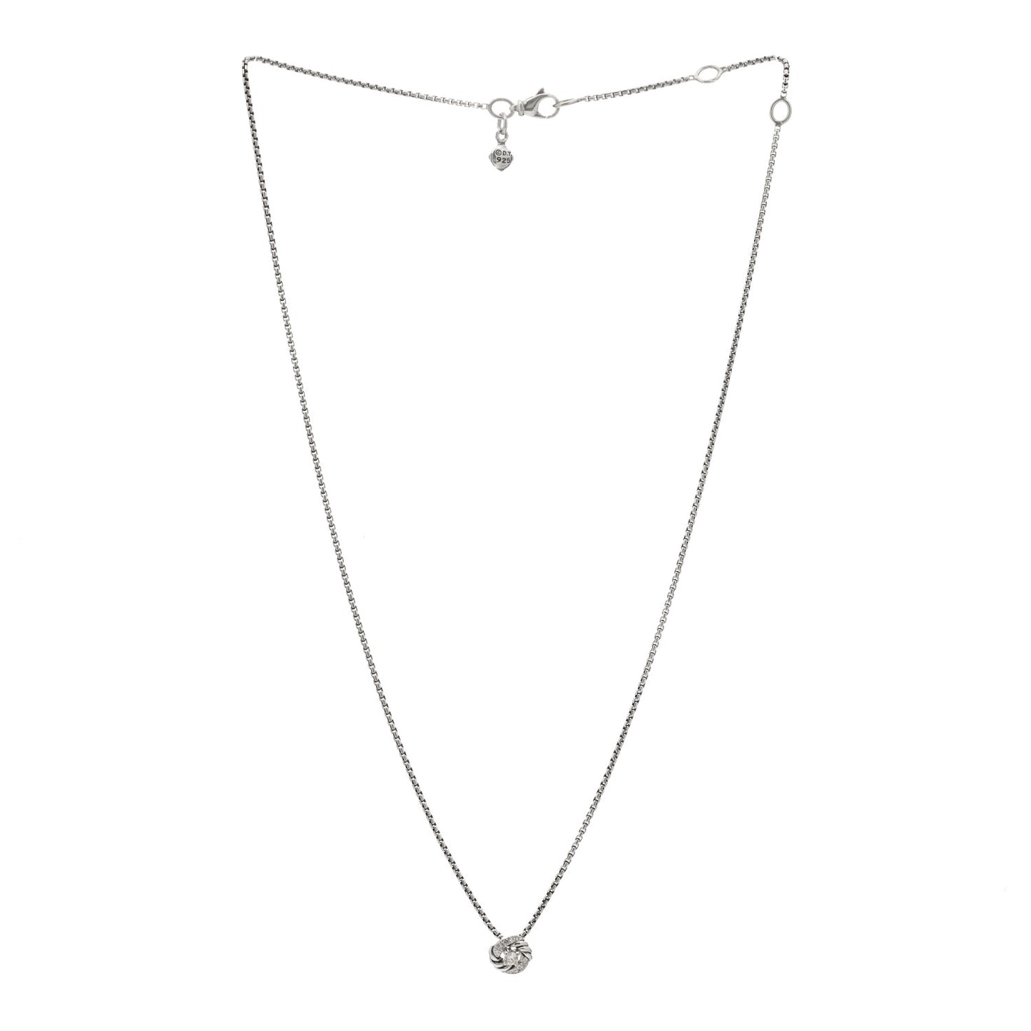 Sterling Silver Diamond Petite Infinity Pendant Necklace
