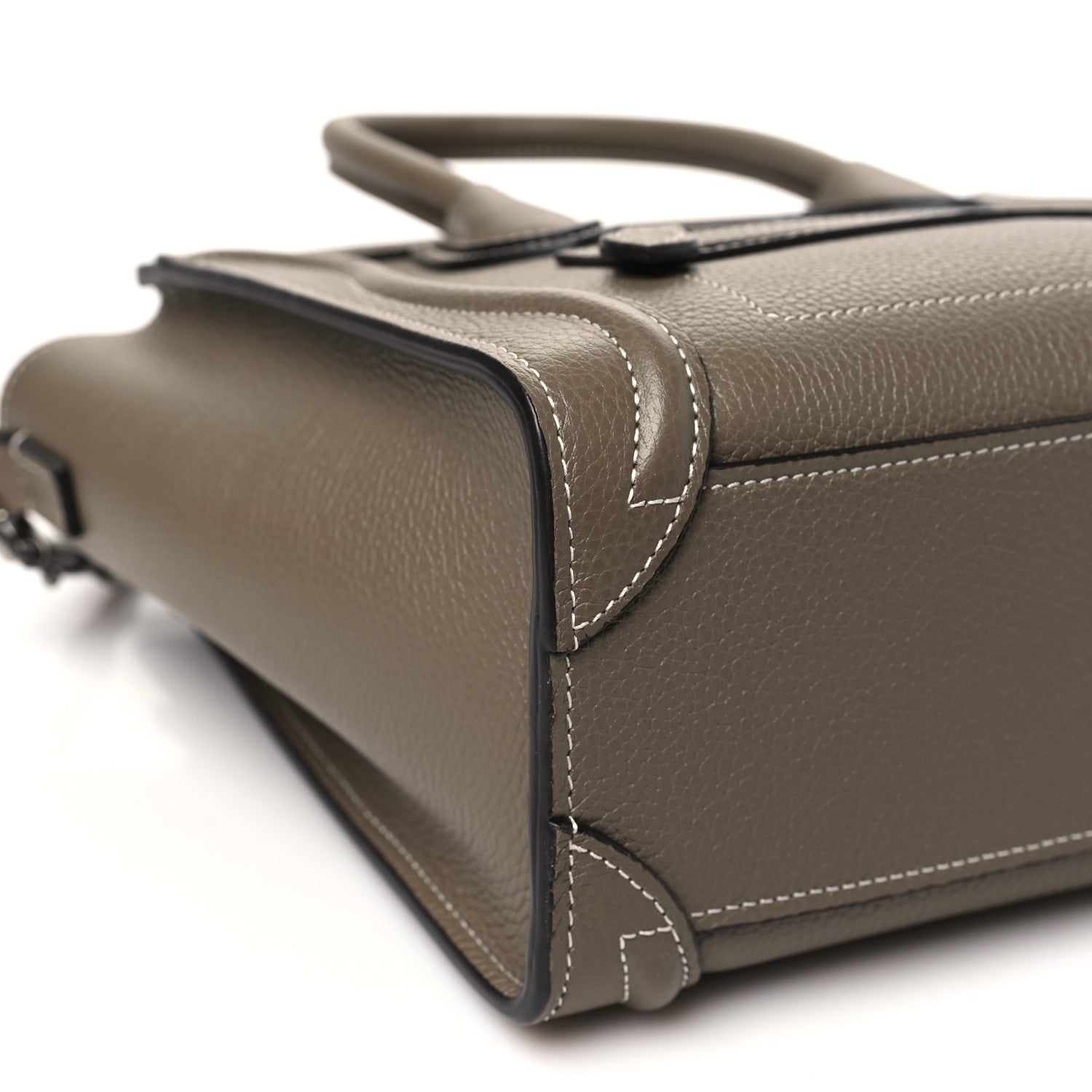 Celine Drummed Calfskin Nano Luggage Souris 10 of 11