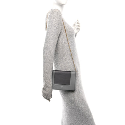 Celine Smooth Lambskin Frame Evening Chain Clutch Turchese Liquorice 2 of 9