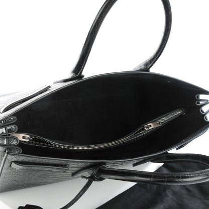 Saint Laurent Calfskin Crocodile Embossed Large Sac De Jour Carryall Black 5 of 7