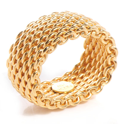 Tiffany 18K Yellow Gold Wide Somerset Mesh Ring 49 5 3 of 5