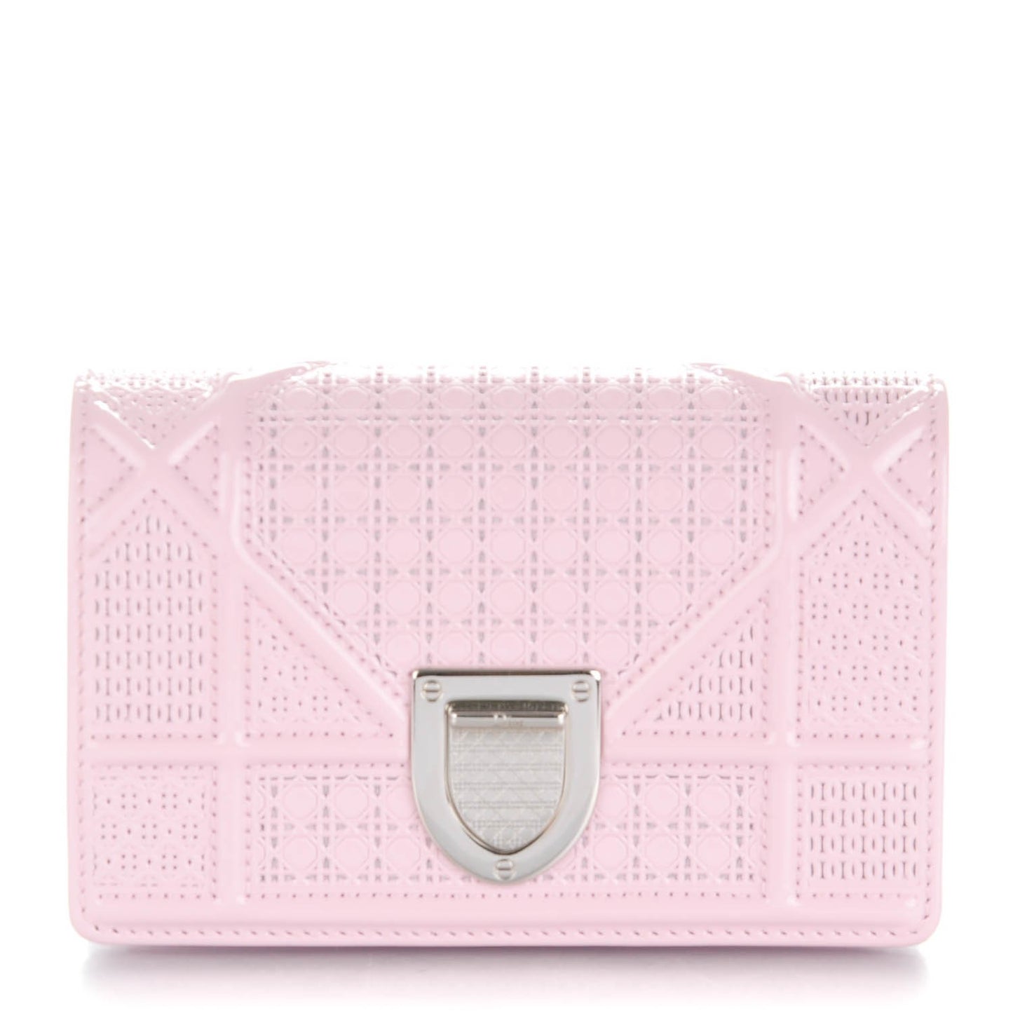 Patent Micro-Cannage Baby Diorama Flap Bag Pale Pink