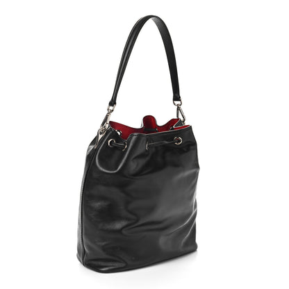 Prada Soft Calfskin Bucket Bag Black Fuoco 3 of 8